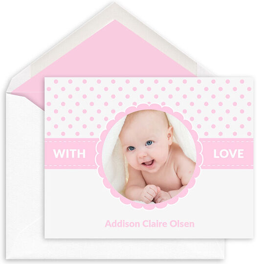 With Love Folded Photo Note Cards